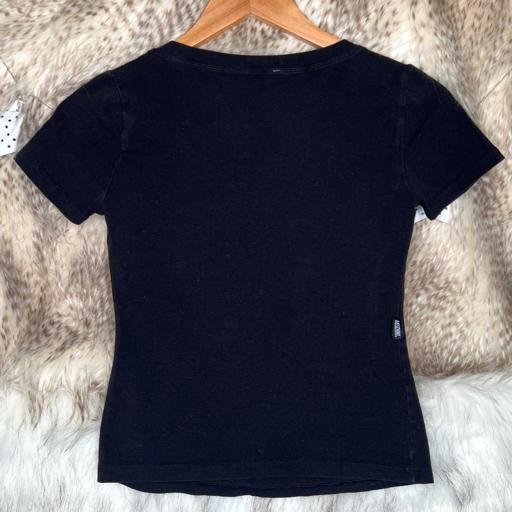 Moschino Paris Rhinestone Bedazzled Short Sleeve T-Shirt View 4